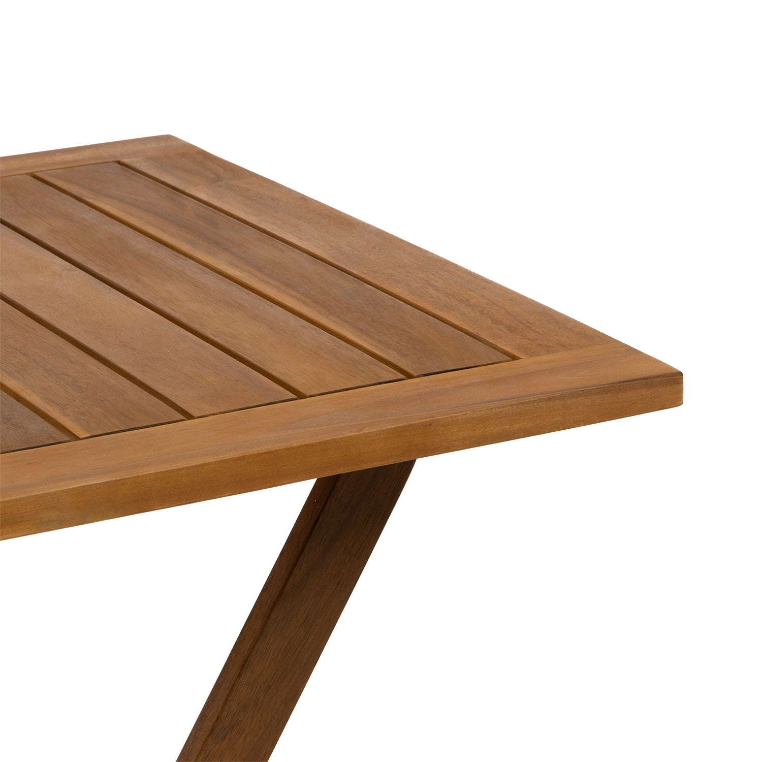 VESTIAMO CASA GIARDINO - Set giardino tavolo pieghevole 60x55 cm e 2 sedie pieghevoli in legno con seduta in corda di poliestere intrecciata